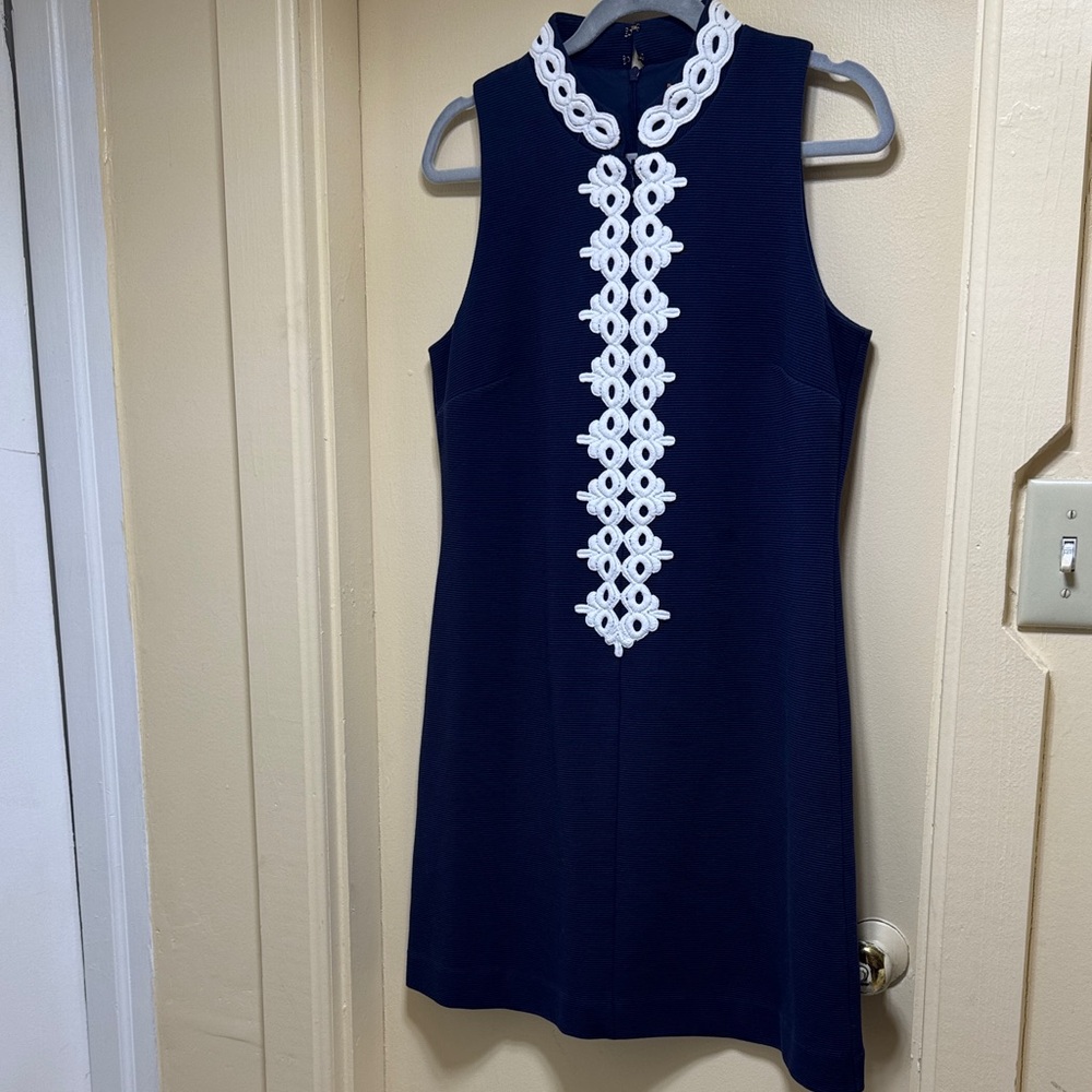 Lilly Pulitzer Navy Dress with White Detailing